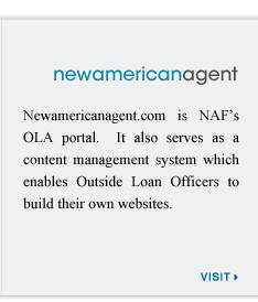 The New American Agent is our recruitment website for potential Outside Loan Officers. It also serves as a resource portal for OLA specific marketing collateral and individual Loan Officer microsites.